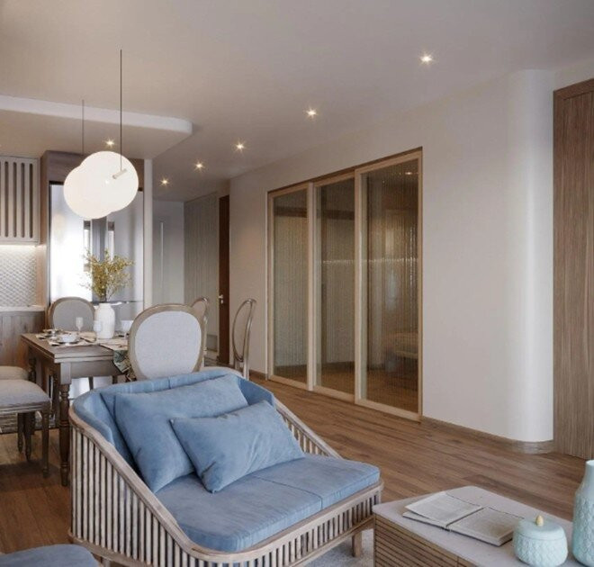 Trước đó, Tun Phạm sở hữu nhiều ngôi nhà đắt đỏ. Năm 2023, Tun Phạm khiến nhiều người xuýt xoa khi tậu căn hộ mang phong cách Wabi Sabi tọa lạc ở Hồ Tây. Ảnh: FBNV