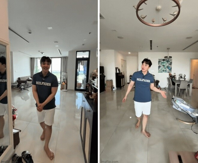 Năm 2025, Tun Phạm mua căn hộ tại TP HCM, mang phong cách trẻ trung, năng động. Ảnh chụp màn hình