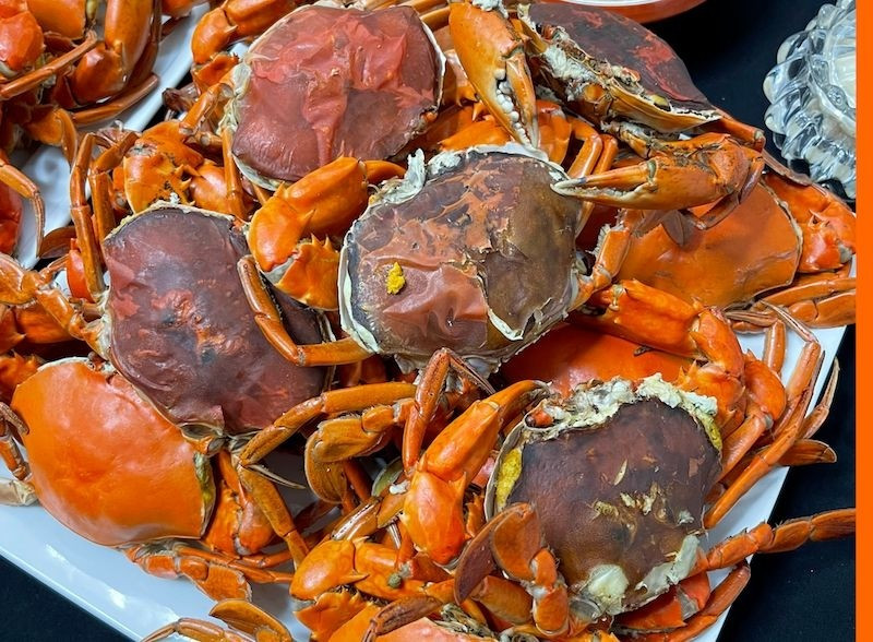 Trong các giai đoạn phát triển của con cua, giai đoạn cốm (khoảng vài ngày trước khi lột) là thời điểm cua chắc thịt và ngon nhất, nhiều chất dinh dưỡng nhất. Ảnh: Cuacamau