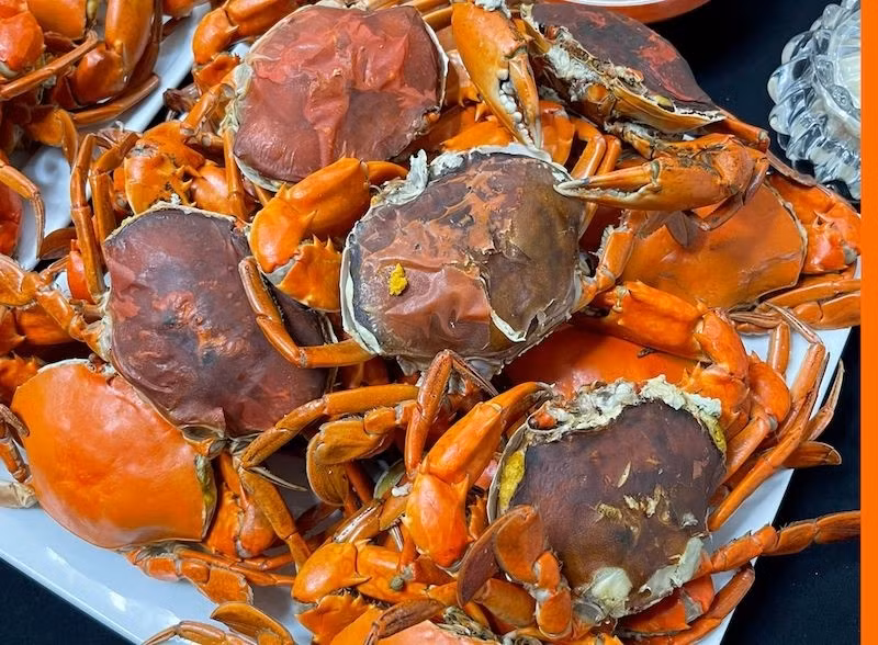 Trong các giai đoạn phát triển của con cua, giai đoạn cốm (khoảng vài ngày trước khi lột) là thời điểm cua chắc thịt và ngon nhất, nhiều chất dinh dưỡng nhất. Ảnh: Cuacamau