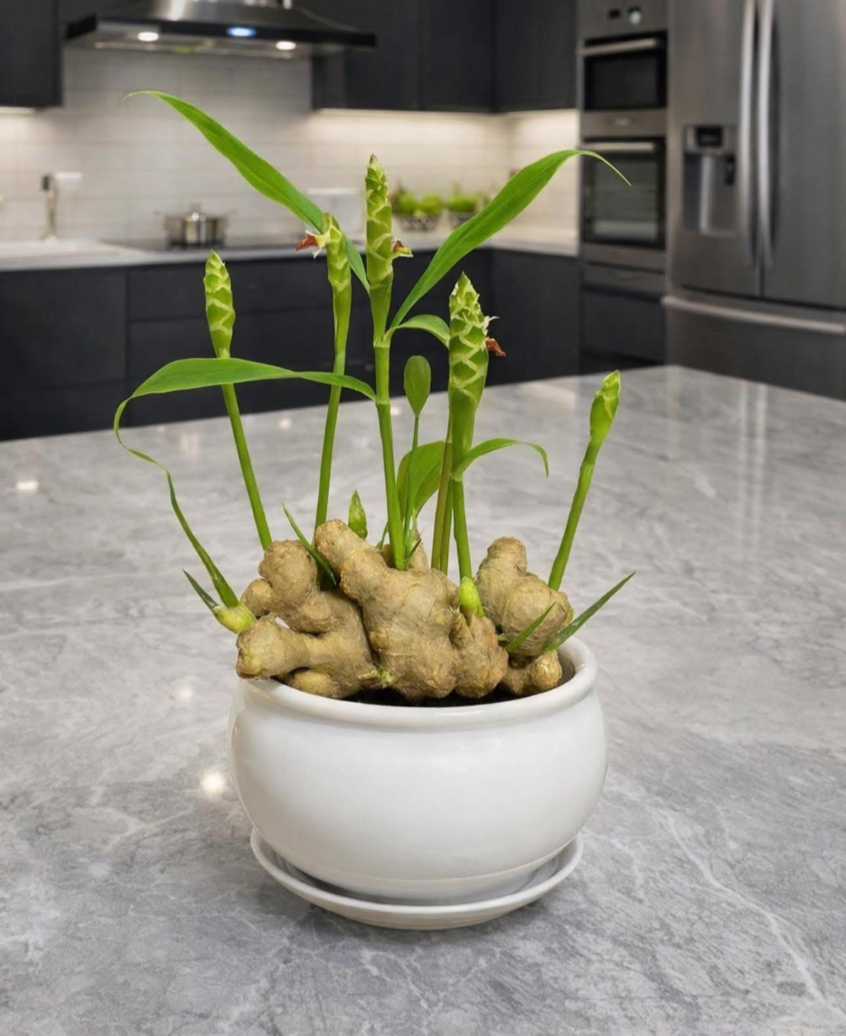 Gừng bonsai giống như một tác phẩm nghệ thuật lạ mắt. Ảnh: Facebook