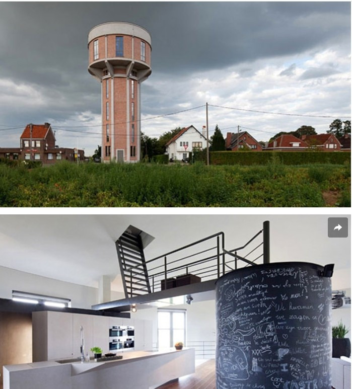 Một tháp nước cao 30 mét ở Bỉ đã được chuyển đổi thành không gian sống hiện đại và tiện nghi. Ảnh: Bham Design Studio