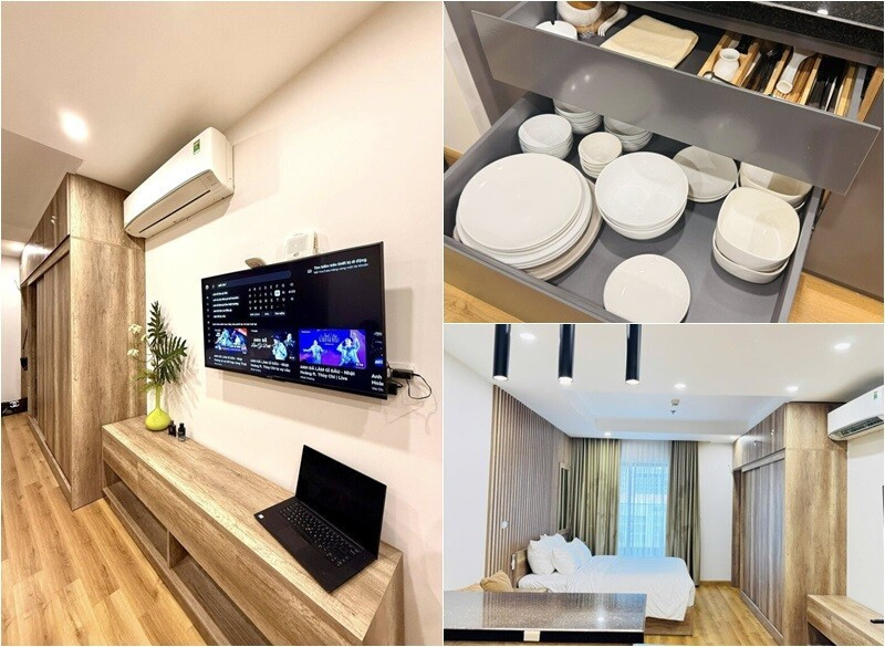 Căn nhà 47m2 mang phong cách thư thái với nội thất gỗ, mở cửa là có thể hít hà hơi thở của biển cả. Ảnh: FBNV