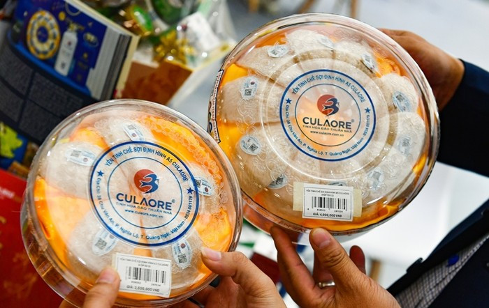 Sản phẩm yến sào Cù Lao Ré có giá 4 triệu đồng/hộp 100g và 2 triệu đồng/hộp 50g. Ảnh: Vietnamnet
