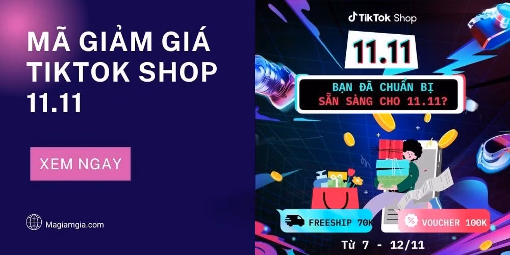 Không đứng ngoài cuộc chơi, TikTok Shop tung loạt voucher giảm đến 20% trong 4 ngày 8-11/11, cùng chuỗi ưu đãi xuyên suốt mùa sale như voucher giảm 1 triệu đồng, flash sale 50% và freeship mọi đơn hàng. Ảnh: TikTok Shop