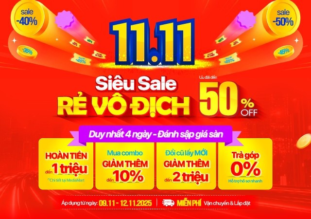 Hệ thống siêu thị điện máy Mediamart tung ra chương trình giảm giá lên tới 50% từ 9/11 - 12/11. Ảnh: Mediamart
