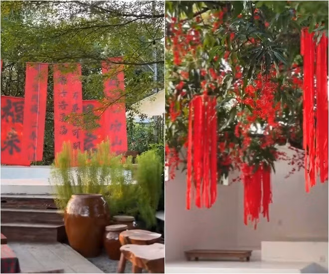 Cơ ngơi của Vân Trang gây ấn tượng với phong cách farmstay, sử dụng chất liệu gỗ, tre, nứa chủ đạo, tạo cảm giác như những ngôi nhà xưa ở Nam Bộ. Ảnh: FBNV