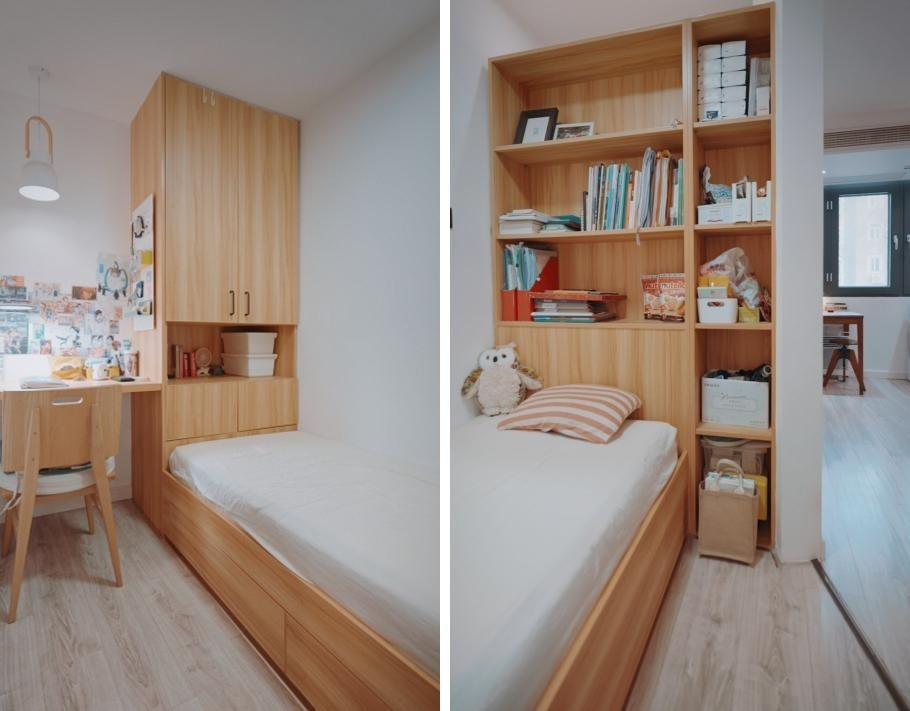 Trong nhà không có khu vực lưu trữ cố định, không “đóng khung” chức năng. Ảnh: Toutaio