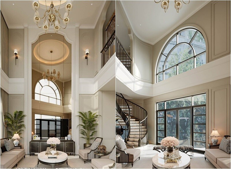 Diễn viên Mạnh Trường khiến bạn bè xuýt xoa khi bước vào quá trình hoàn thiện căn biệt thự mang kiến trúc tân cổ điển bề thế. Ảnh: FBNV