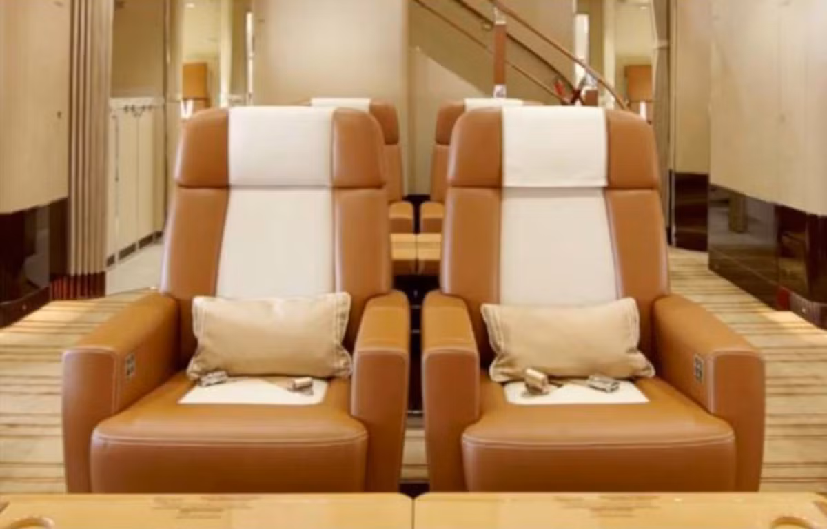 Đây từng là tài sản của chính phủ Qatar, sử dụng cho các chuyến công du cấp cao của hoàng gia. Ảnh: AMAC