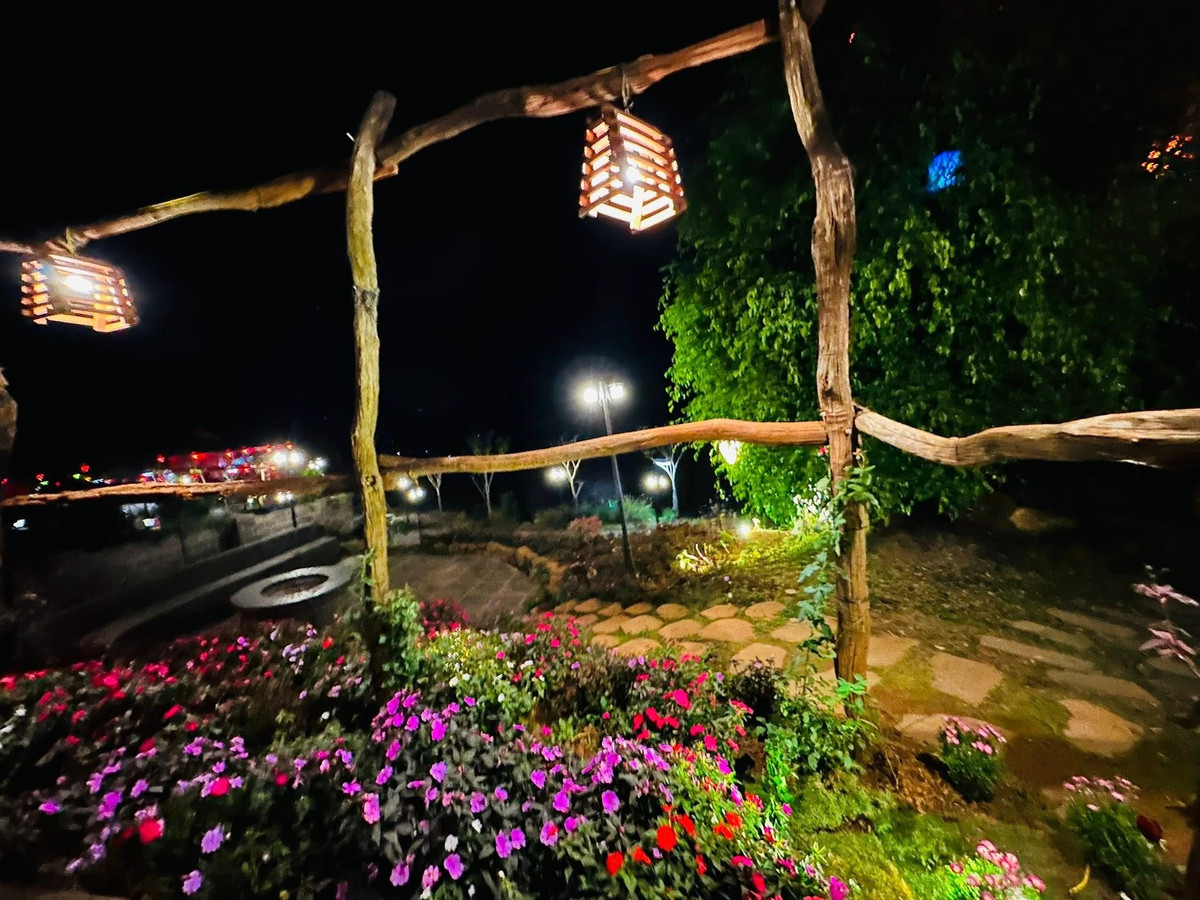 Các khóm hoa rực rỡ xen lẫn cây xanh tạo bức tranh thiên nhiên đầy sức sống. Ảnh: FB Hoàng Minh Bùi