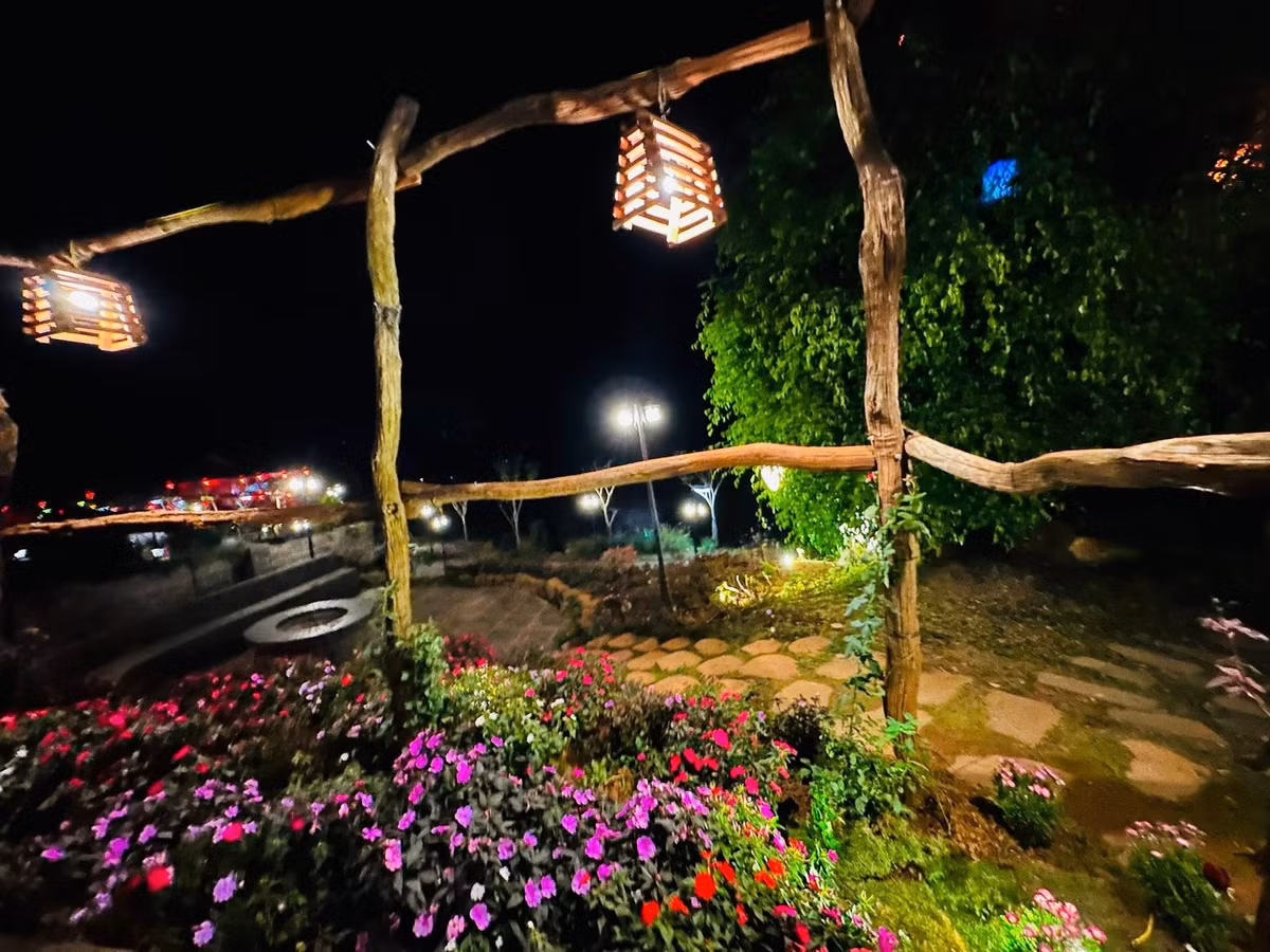 Các khóm hoa rực rỡ xen lẫn cây xanh tạo bức tranh thiên nhiên đầy sức sống. Ảnh: FB Hoàng Minh Bùi