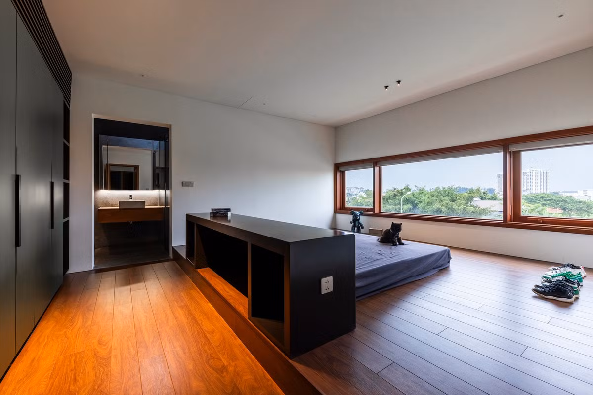 Cấu trúc ngôi nhà đơn giản nhưng nhấn mạnh sự tự do. Ảnh: Hiroyuki Oki