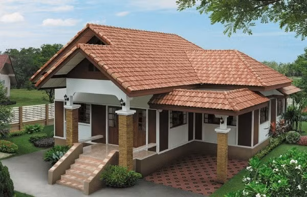 Mẫu nhà vườn thiết kế kiểu dáng hiện đại, pha trộn nhiều phong cách thiết kế khác nhau. Ảnh: Noithatmanhhe