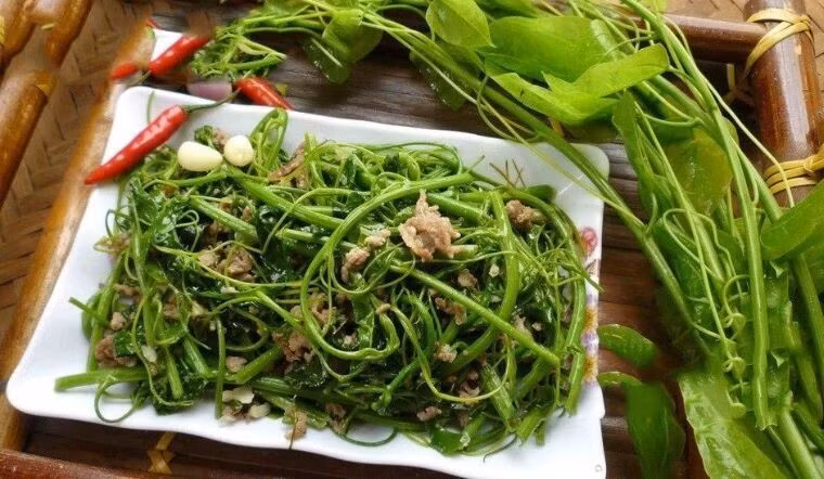 Rau dớn có vị hơi nhớt, vì vậy trước khi nấu canh thường được chần qua nước sôi hoặc phơi nắng cho hơi héo. Ảnh: Facebook