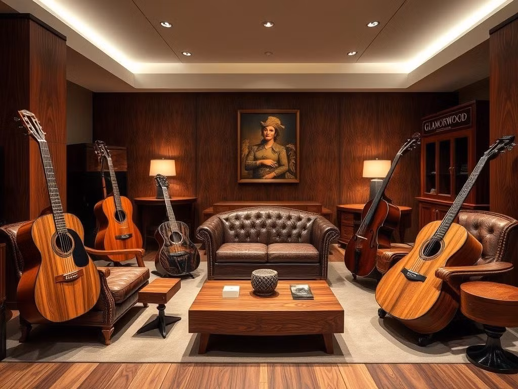 Gỗ cẩm lai Brazil được sử dụng làm đồ nội thất sang trọng hoặc làm nhạc cụ, như guitar và piano. Ảnh: Glamorwood