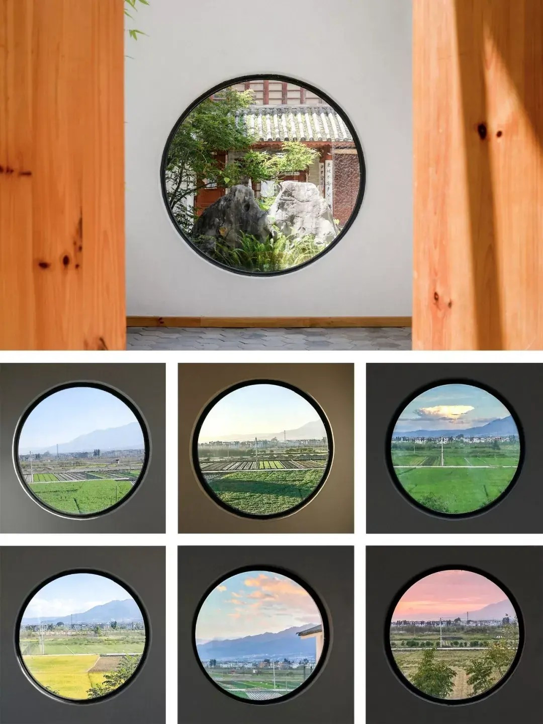 Dãy phòng nhỏ ở tầng 1 được thiết kế cho bố mẹ, có cửa sổ nhìn ra đồng lúa. Ảnh: Toutiao