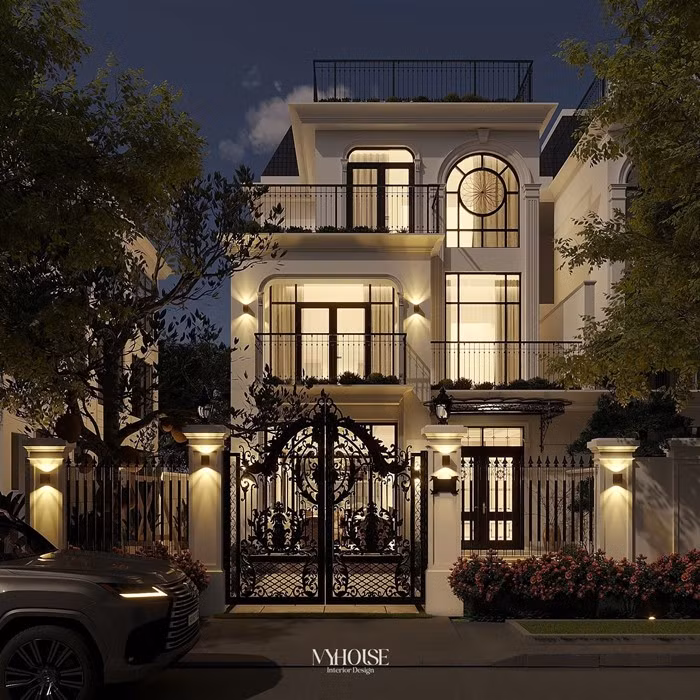 Căn biệt thự bề thế, tọa lạc tại một khu đô thị cao cấp tại Hà Nội. Ảnh: FBNV