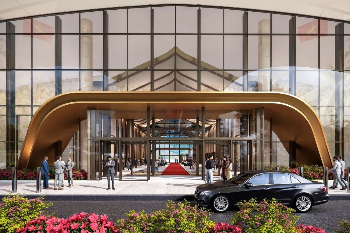 Nhà ga VIP có quy mô khoảng 8.500m2. Không gian nhà ga được xây dựng như một hành trình khám phá nhiều tầng sâu của biển. Ảnh: VOV