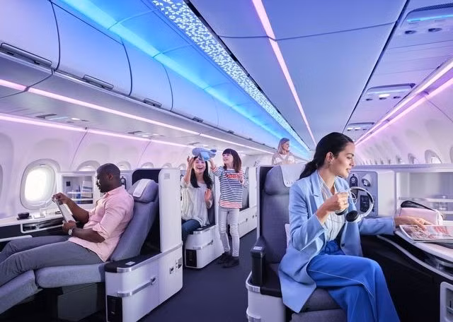 Khoang khách của máy bay Airbus A320 được các hãng hàng không phân thành các hạng ghế thương gia và phổ thông. Ảnh: Airbus