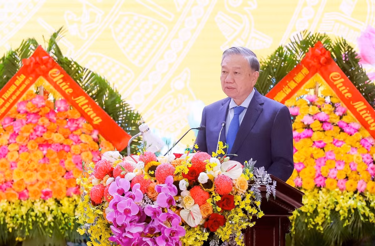 Tổng Bí thư Tô Lâm phát biểu tại lễ kỷ niệm. (Ảnh: Thành Duy).