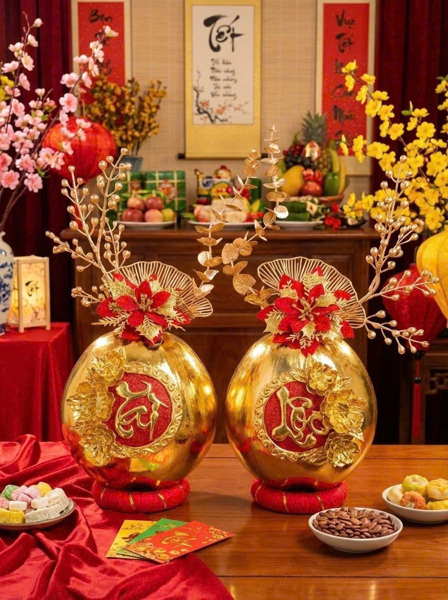 Mỗi dịp Tết đến, dừa dát vàng trở thành sản phẩm được người tiêu dùng ưa chuộng nhờ vẻ ngoài sang trọng, bắt mắt. Ảnh: FB Lan Lê