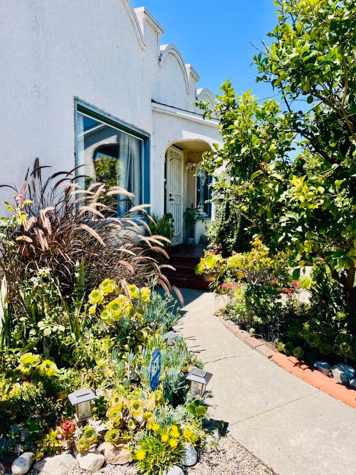 Lối vào nhà đẹp mắt, ngập hoa và cây xanh. Ảnh: FBNV