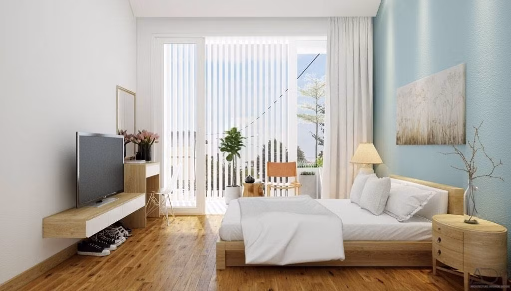 Với thiết kế lệch tầng, mỗi thành viên vẫn có đủ không gian riêng cần thiết. Ảnh: Quang Trần