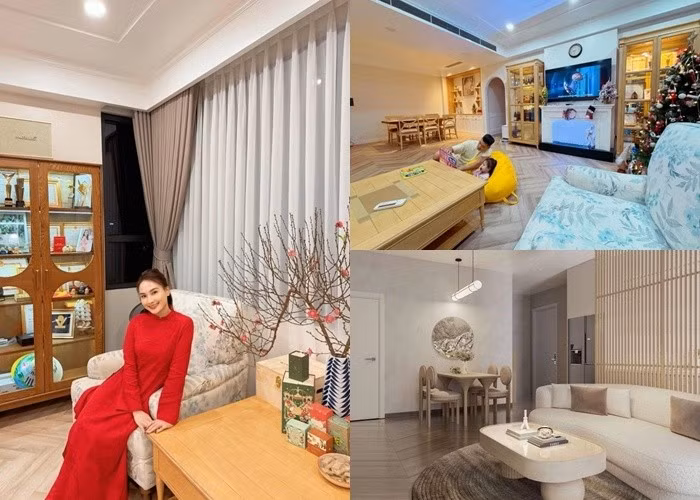 Gia đình Bảo Thanh hiện sống trong một căn hộ cao cấp rộng 200m2 tại Hà Nội. Ảnh: FB Bảo Thanh