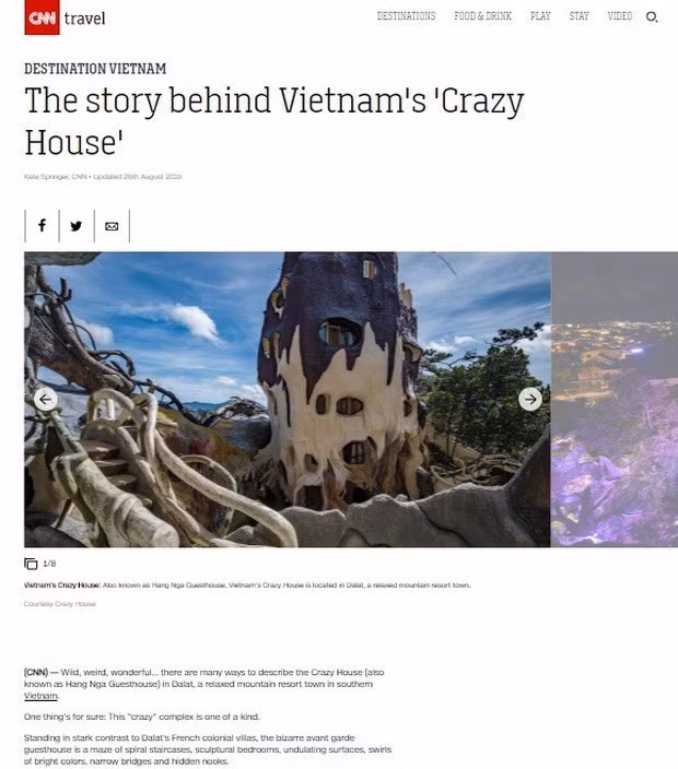 Đáng chú ý, công trình mang kiến trúc kỳ lạ này từng xuất hiện hẳn trên một bài viết riêng của trang CNN nổi tiếng nước Mỹ. Ảnh chụp màn hình