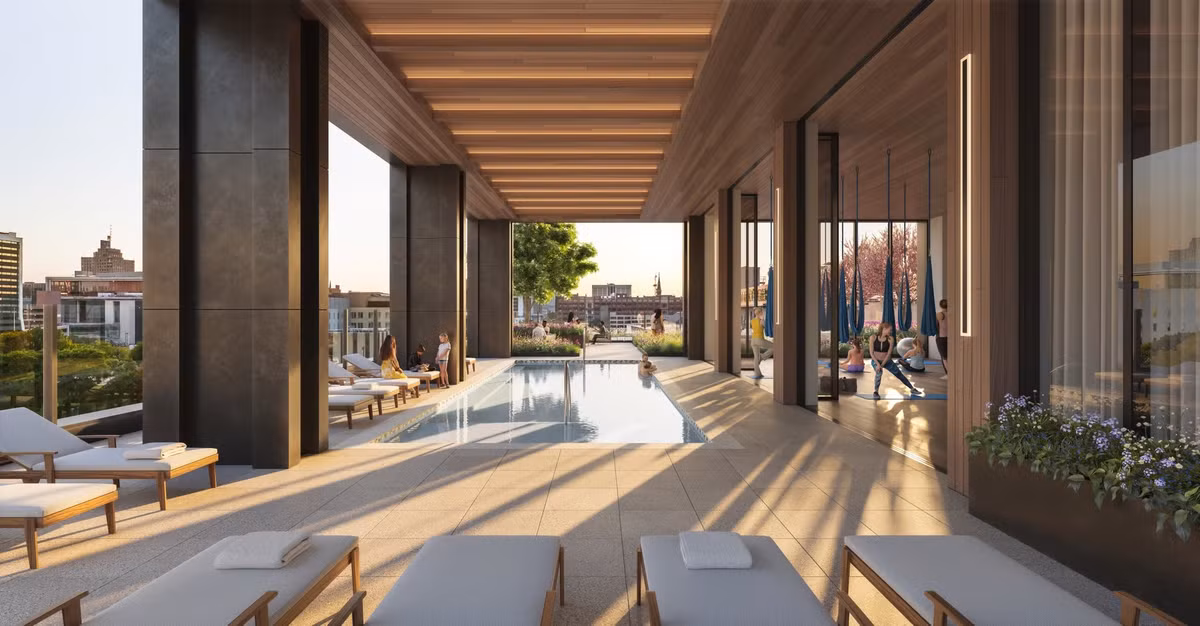 Dự án ưu tiên sử dụng gỗ khối hiện đại, bao gồm gỗ ép chéo (CLT) và gỗ dán nhiều lớp, kết hợp với một số cấu kiện bằng bê tông, dự kiến được dùng cho phần lõi thang máy và cầu thang bộ, tương tự như thiết kế của Ascent. Ảnh: Neutral