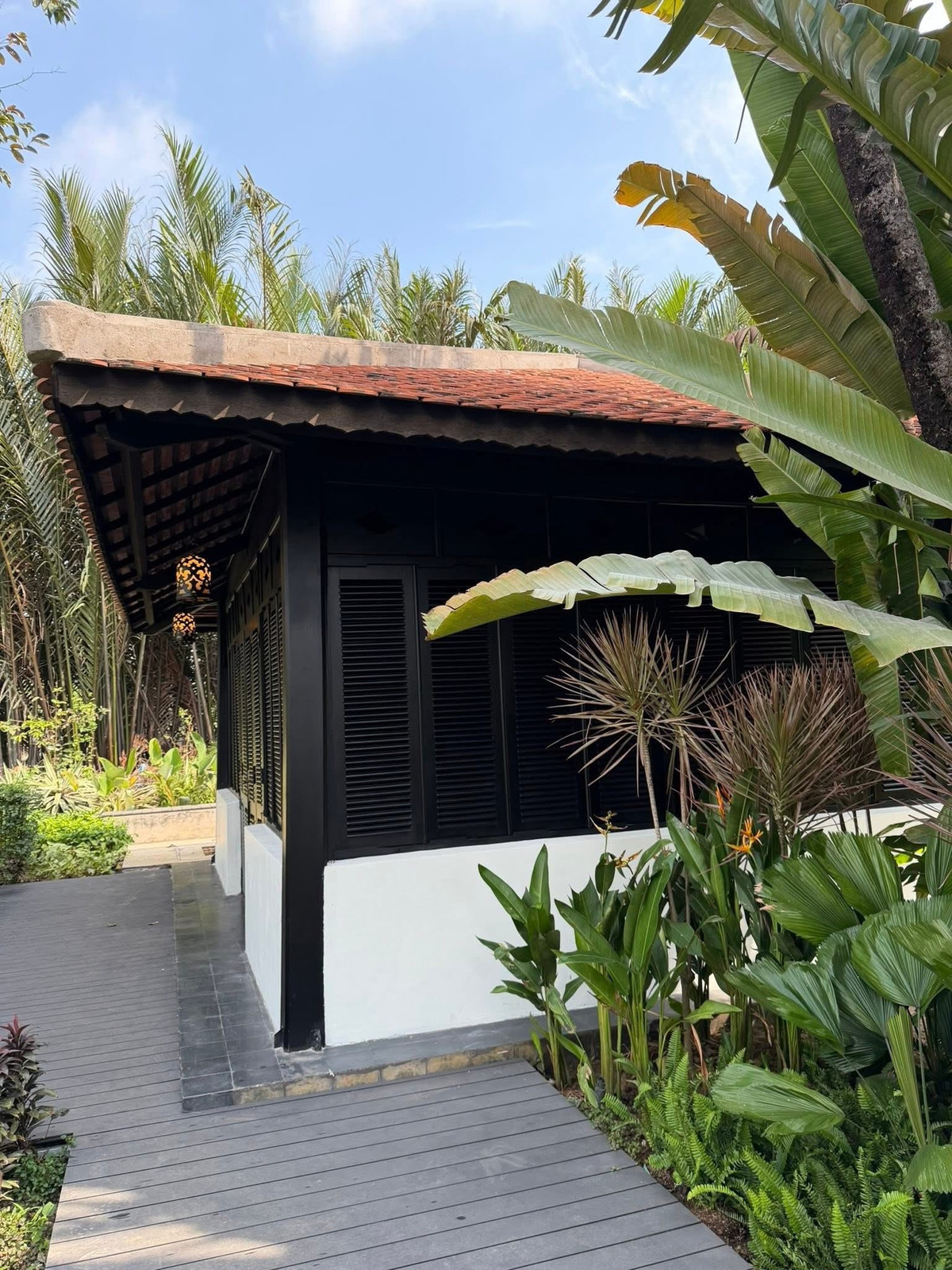 Bao quanh nhà là một màu xanh mướt. Ảnh: FB Chi Bảo