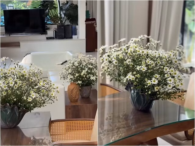 Mới đây, Vân Trang cắm bình cúc họa mi vào những ngày tháng 11 se lạnh và thấy ngập tràn cảm hứng. Ảnh chụp màn hình