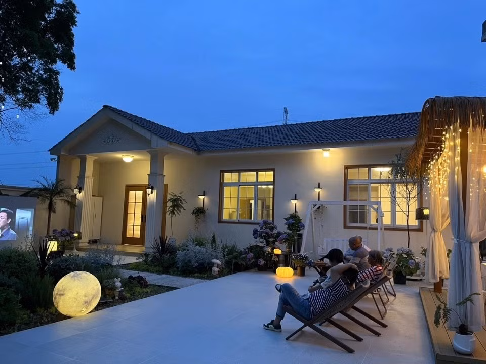 Nhà gồm 1 tầng, phù hợp thói quen sinh hoạt ở nông thôn, thuận tiện cho cha mẹ di chuyển hàng ngày. Ảnh: QQ