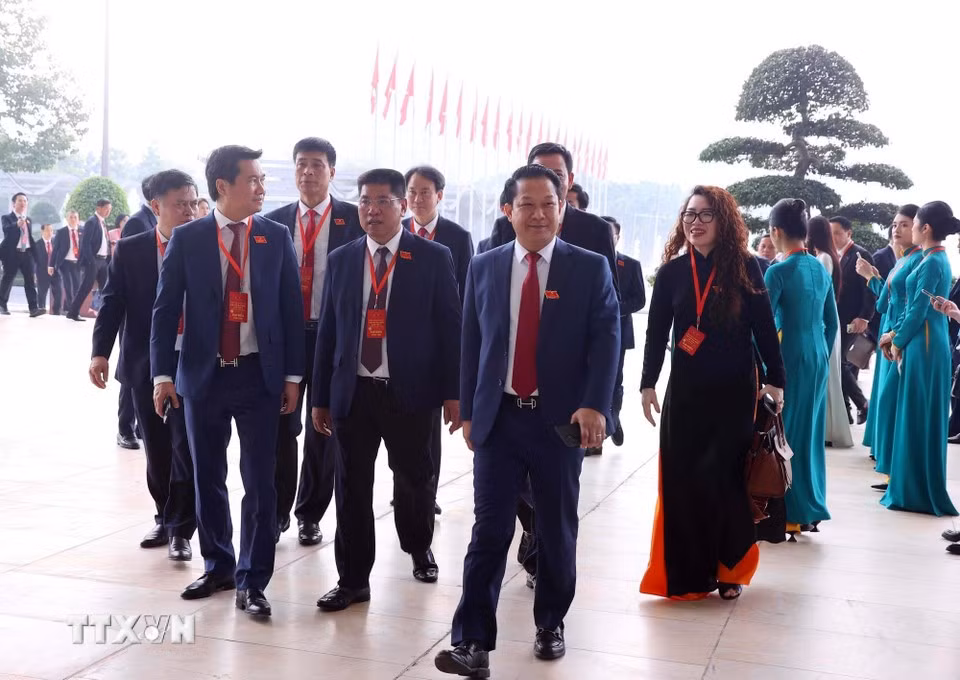 Các đại biểu đến dự đại hội. Ảnh: Văn Điệp/TTXVN