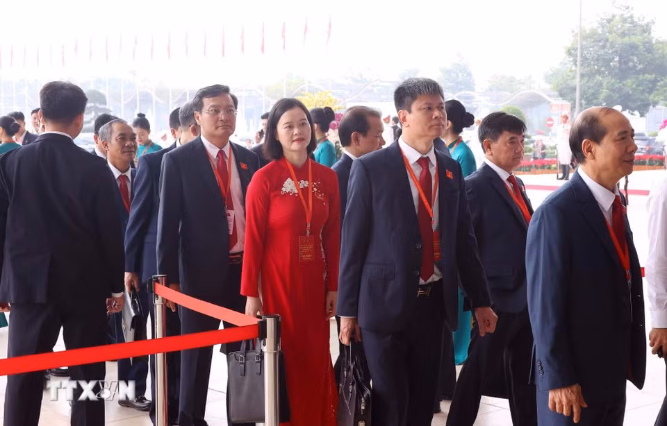 Các đại biểu đến dự đại hội. Ảnh: Văn Điệp/TTXVN