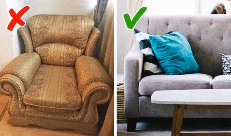 Nhiều người cho rằng nội thất càng to, càng lớn sẽ đại diện cho sự ổn định và vững mạnh về tài chính. Tuy nhiên, nội thất quá khổ, không phù hợp với không gian sẽ gây rối mắt. Ảnh: Brightside