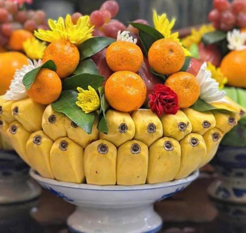 Vì vậy, mỗi dịp Tết đến, chuối bàn tay Phật thường được tìm mua để trưng bày, đặt mâm ngũ quả. Ảnh: Facebook