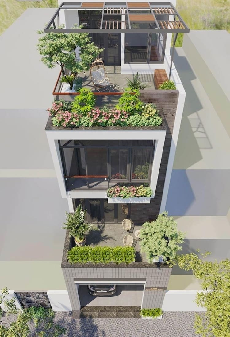 Xu hướng xanh đã lan rộng trong kiến trúc toàn cầu và đến năm 2026, nhà ống xanh trở thành “chuẩn mực không thể thiếu”. Ảnh: Internet