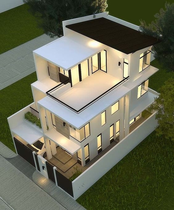 Mẫu nhà ống lệch tầng là giải pháp thiết kế thông minh giúp khắc phục nhược điểm chật hẹp của nhà ống truyền thống. Sàn nhà bố trí so le nhau giúp không gian thoáng hơn đồng thời cho phép ánh sáng, gió tự nhiên lưu thông hiệu quả giữa các tầng. Ảnh: Xaynhasaigon