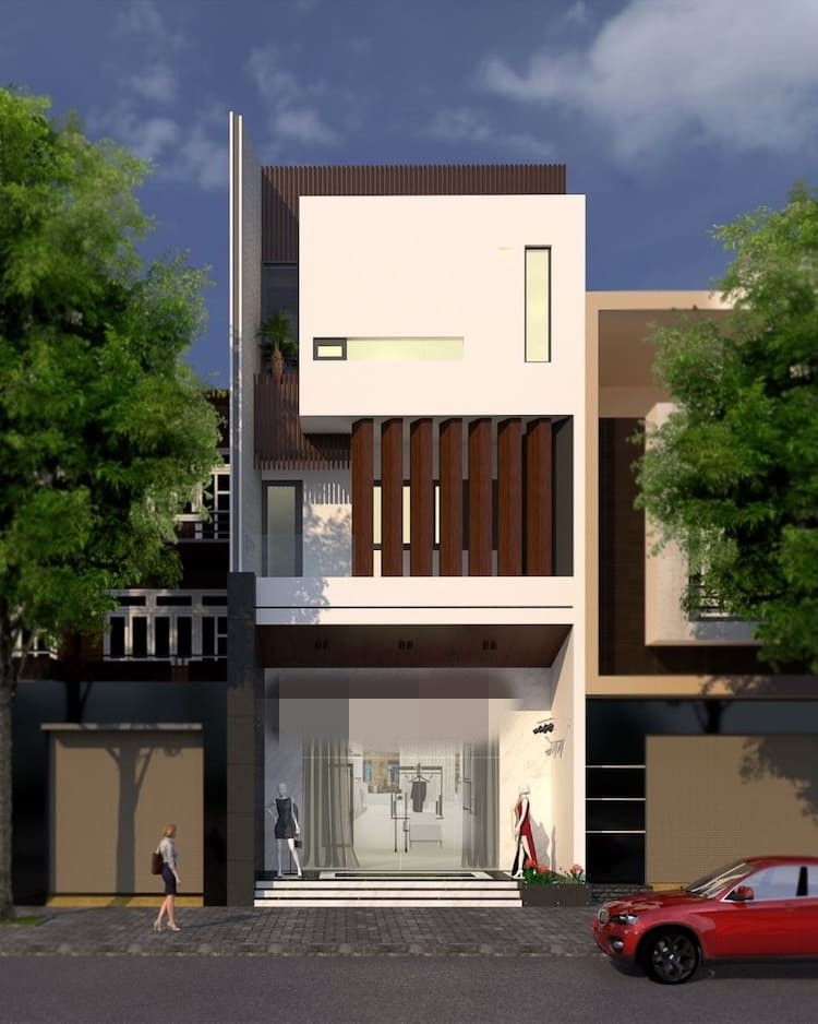 Nhà ống kết hợp kinh doanh phù hợp với khu vực đông dân hoặc mặt tiền có lưu lượng qua lại lớn. Tầng trệt có thể mở cửa hàng, văn phòng, quán cà phê...Ảnh: Internet