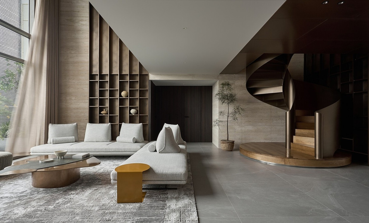 Khai Sơn Penthouse được thiết kế cho một gia đình trẻ bằng cách kết nối hai căn penthouse liền kề thành một không gian sống liên tục. Ảnh: Wuyhoang Studio