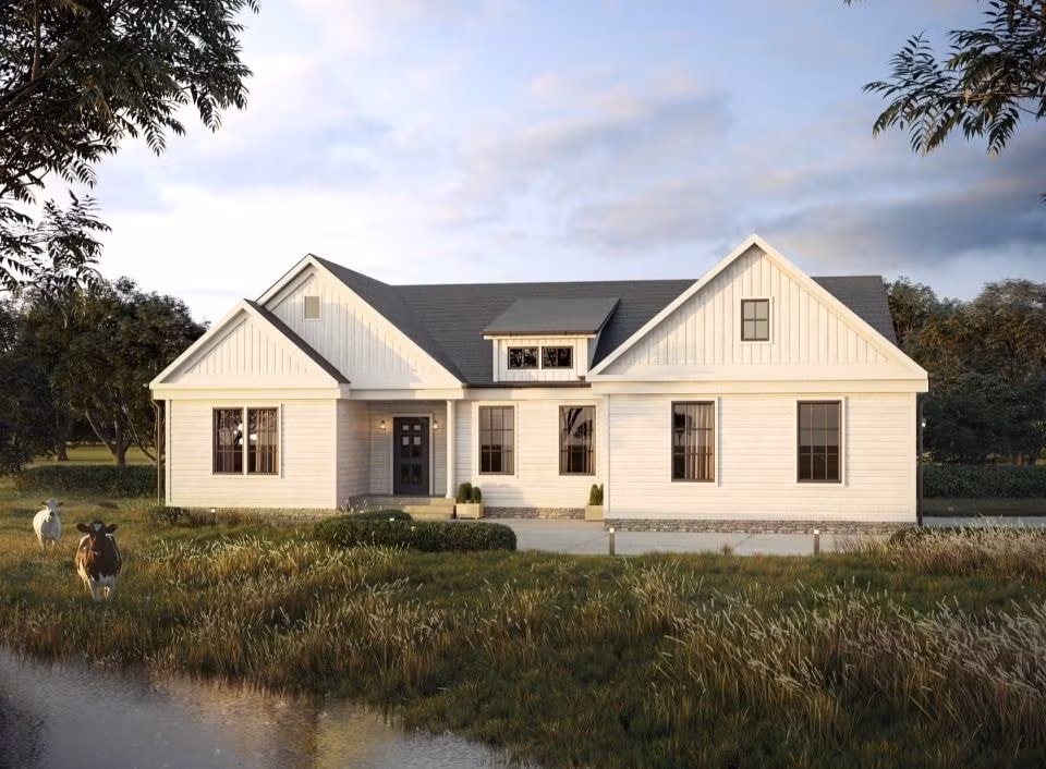 Nhà cấp 4 mang phong cách Châu Âu hiện đại với hàng rào thấp xung quanh, làm tăng thêm vẻ đẹp ngoại thất. Ảnh: Noithatmanhhe