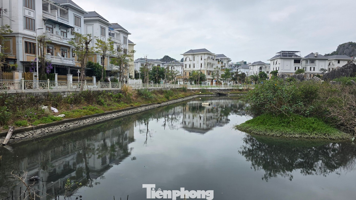 Màu nước đen xì và mùi tanh nồng trên toàn tuyến kênh, khiến những căn nhà tiền tỷ sống trong cảnh phải né tránh chính ‘tiện ích cảnh quan’ trước cửa.