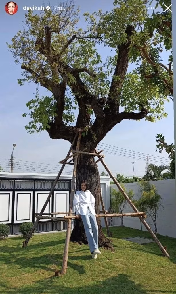 Khoảng sân vườn rộng rãi là nơi Mai Davika thường tổ chức tiệc cùng bạn bè và người thân. Ảnh: Instagram