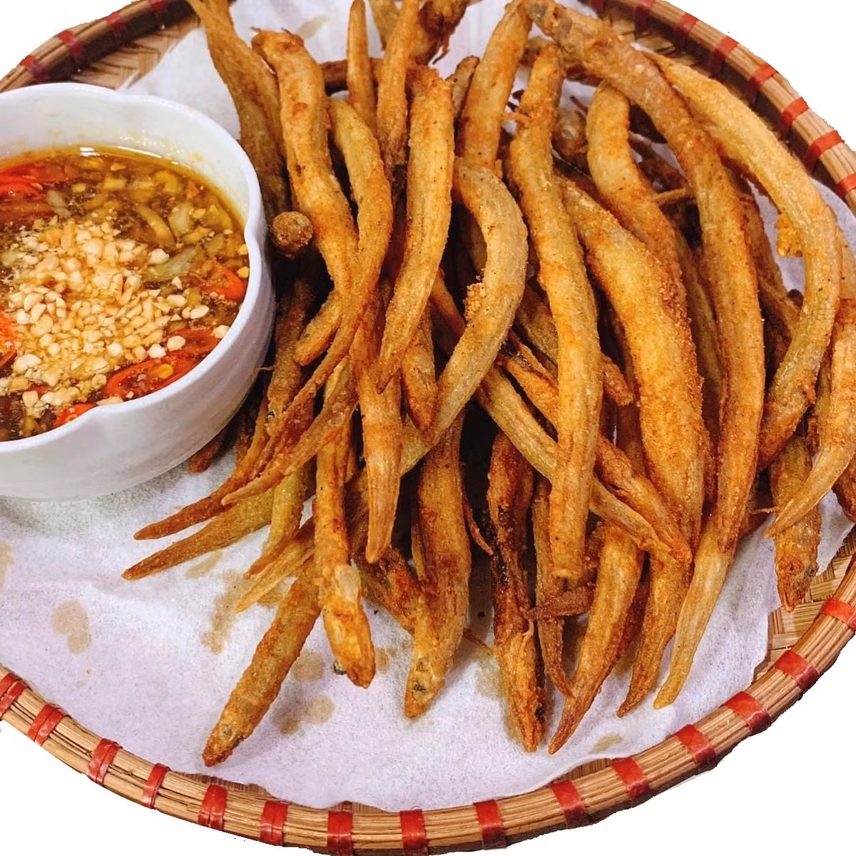 Khô cá loi choi thường được sử dụng để chiên giòn hoặc làm gỏi xoài xanh, gỏi bông súng. Ảnh: Trần Chí Seafood