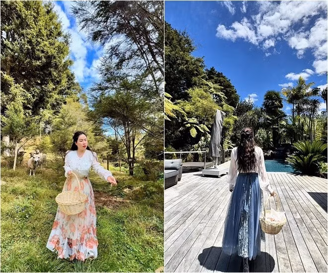 Ngay trong cơ ngơi của mình, Trương Phương đều cảm nhận được hơi thở của thiên nhiên. Ảnh: FBNV