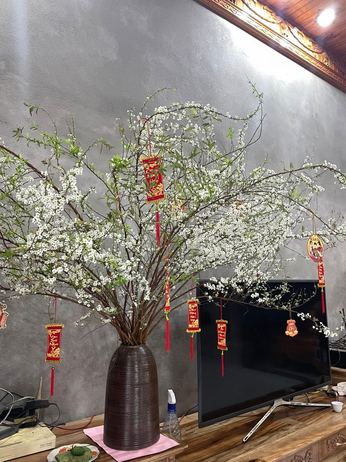 Bên cạnh mộc lan, hoa tuyết mai cũng được nhiều người lựa chọn trong dịp Tết năm nay. Ảnh: FB Chu Thị Thanh Huyền