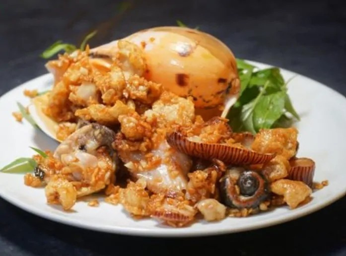 Thịt ốc dày, trắng, khi chế biến đúng cách sẽ giữ được độ giòn dai tự nhiên, không bở, không khô. Ảnh: Internet