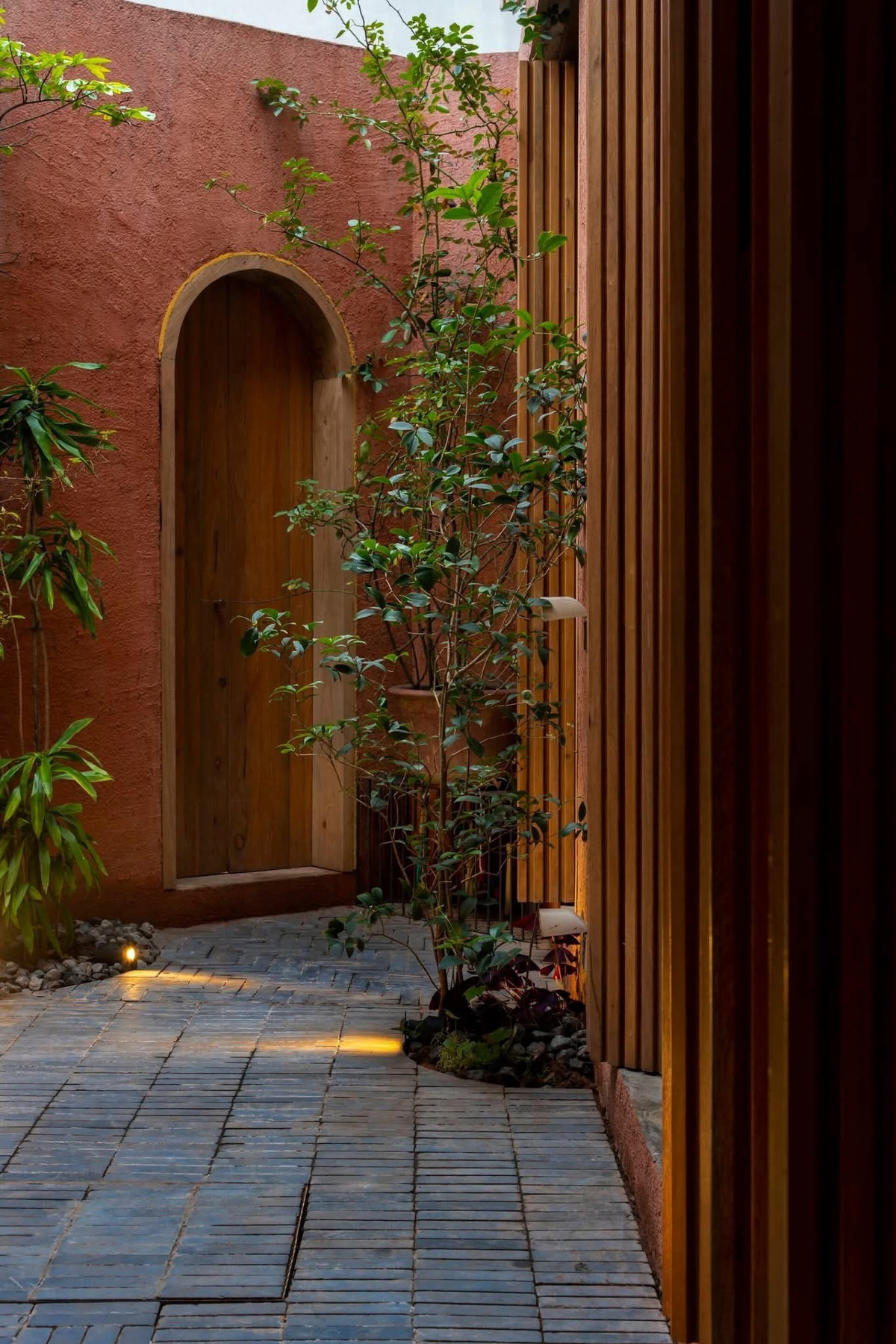 Việc sử dụng vật liệu địa phương và công thức đất ô liu cải tiến cũng giúp tối đa hóa khả năng làm mát và hút ẩm. Ảnh: Cao Xuân Hoa